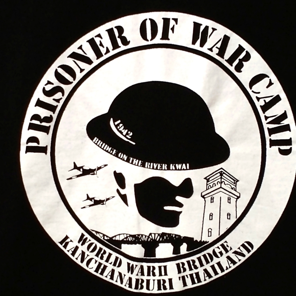 Bridge On The River Kwai Kanchanaburi Bridge WWII POW Men's Large Black T-shirt